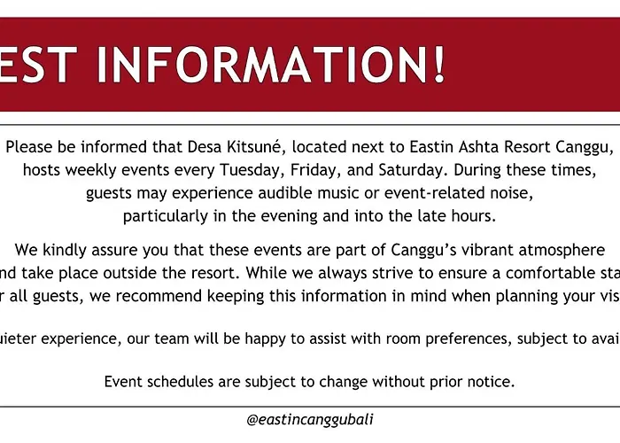 Eastin Ashta Resort Canggu, Indonesia